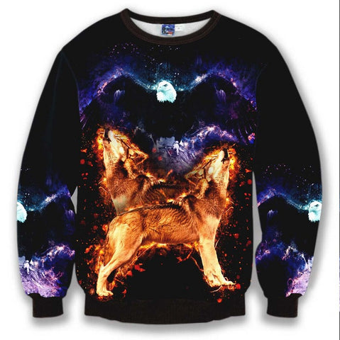 New brand 3D hoodies men sweatshirt fashion casual clothes eagle wolf printing sweatshirts for men/women sueter masculino - Wolfmall