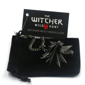 Top quality 3D The Witcher 3 Wild Hunt Medallion Necklace Pendant Wizard Witcher Wild Hunt Wolf Head Model Figure Game Bag Card - Wolfmall