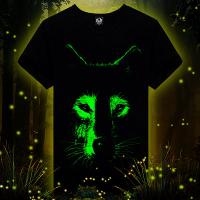 Wholesale summer brand clothing Novelty Mens tshirt homme 3D Glow in the Dark Luminous t shirt Men Wolf Printed Short Sleeve tee - Wolfmall