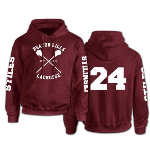 TEEN WOLF HOODIES MEN'S BEACON HILLS LACROSSE STILES STILINSKI HOODY BOY ADULTS FLEECE SWEATSHIRT MAROON S-XXXL - Wolfmall