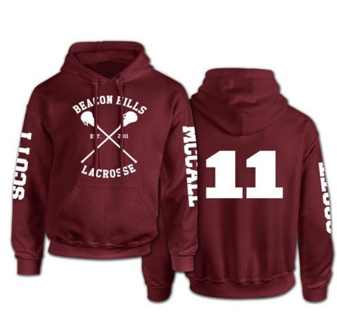TEEN WOLF HOODIES MEN'S BEACON HILLS LACROSSE STILES STILINSKI HOODY BOY ADULTS FLEECE SWEATSHIRT MAROON S-XXXL - Wolfmall