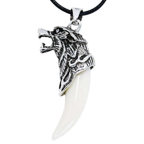 Statement Wolf Tooth Necklace Woman Mens Man Boy Wolf Tooth Necklace Pendant Drop Shipping Choker Teeth Necklaces Jewelry 620011 - Wolfmall
