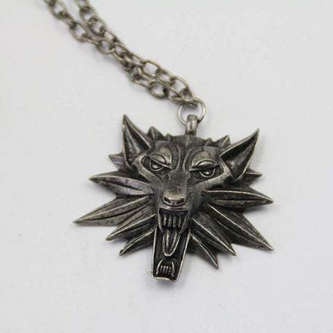 2016 hot sale pendant master of the Witcher 3 medallion necklace wolf head necklace choose color Halloween necklace and pendants - Wolfmall