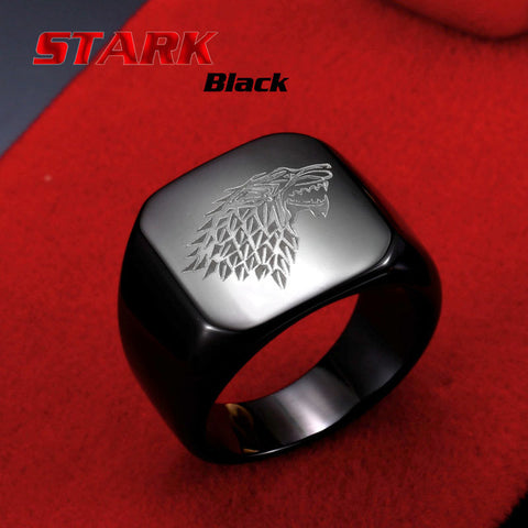 Steel soldier stainless steel men movie style game of thrones fashion popular ring ice wolf men titanium steel jewelry - Wolfmall
