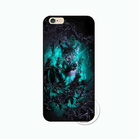 For Apple iPhone 4 4S 5 5S 5C SE 6 6S 6 7 Plus 6SPlus phone Case Cover Fashion Cute Wolf Painted hard skin cover Exempt postage - Wolfmall