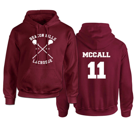 Beacon Hills Lacrosse Logo Wolf hoodie TeenWolf Stiles Stilinski Teen Hoody Men's Boy Adult Clothing Sweatshirt Plus Size - Wolfmall