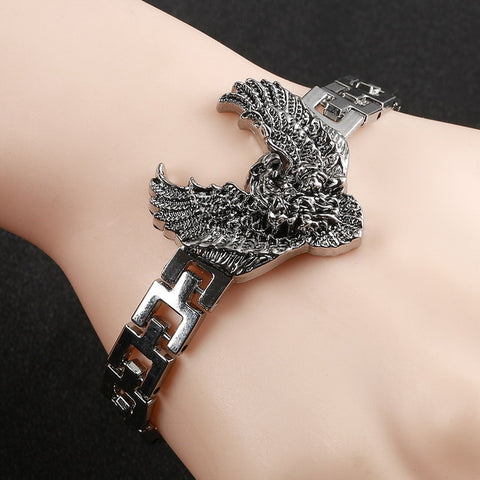 New Arrival Men Stainless Steel Bracelet Byzantine Style Men Jewelry Accessories Male Leopard Wolf Head Charm Wristband pulseira - Wolfmall