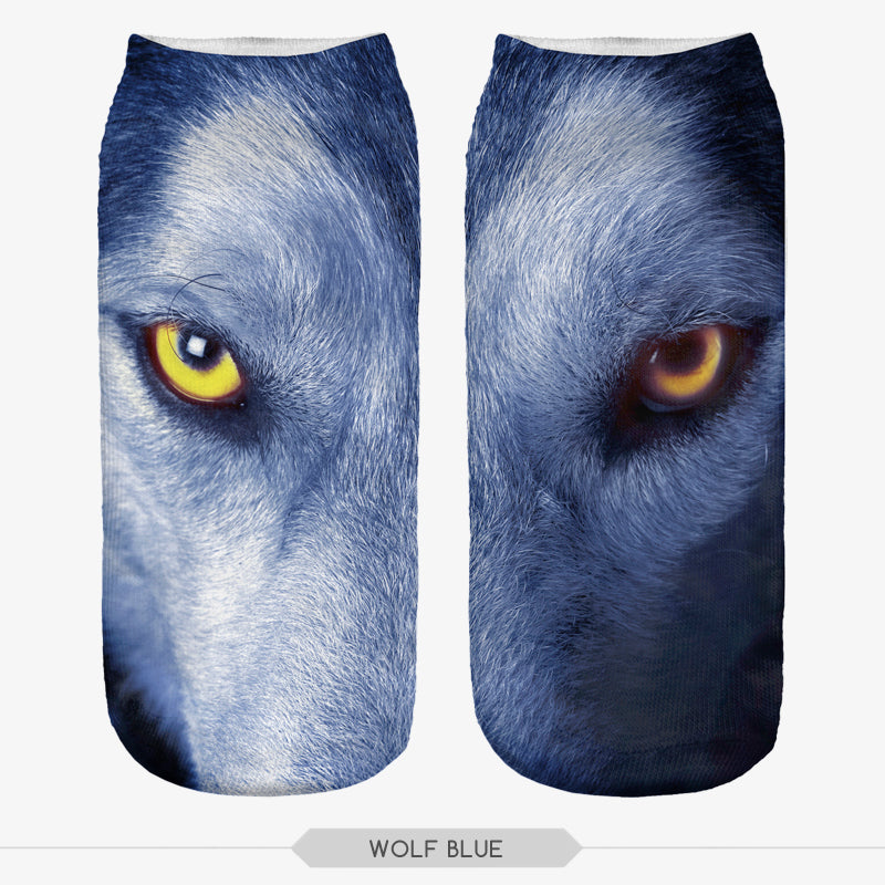 2Pair /Set 2016 fashion 3D Printed Cotton Socks Wolf Eye Printed Casual Style Socks Calcetines Chaussettes - Wolfmall