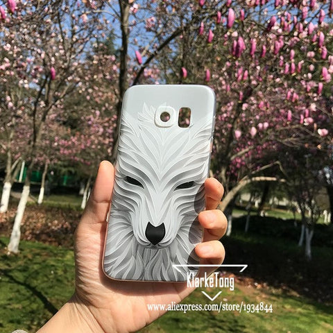 Luxury 3D Relief Animal Phone Case For Samsung S6 S7 S7edge For Galaxy Grand Prime J5 Cartoon Wolf Pattern TPU Cover Coque Funda - Wolfmall