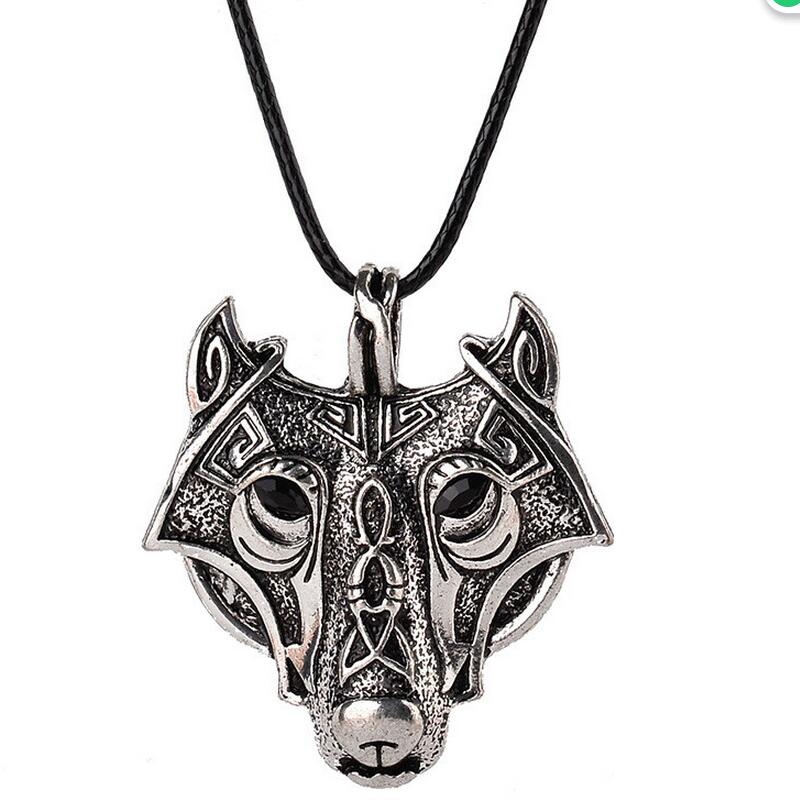 1pcs Norse Vikings Pendant Necklace Norse Wolf Head Necklace Original Animal Jewelry Wolf Head hange - Wolfmall
