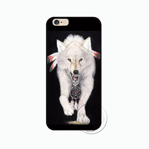 For Apple iPhone 4 4S 5 5S 5C SE 6 6S 6Plus 6SPlus phone Case Cover Fashion Cute Wolf Painted hard skin cover Exempt postage - Wolfmall