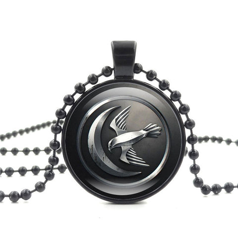 Movie Of Ice and Fire Game of Thrones Stark Wolf Pendant Glass Cabochon Picture Black Bead Chain Necklace for Women Jewelry gift - Wolfmall