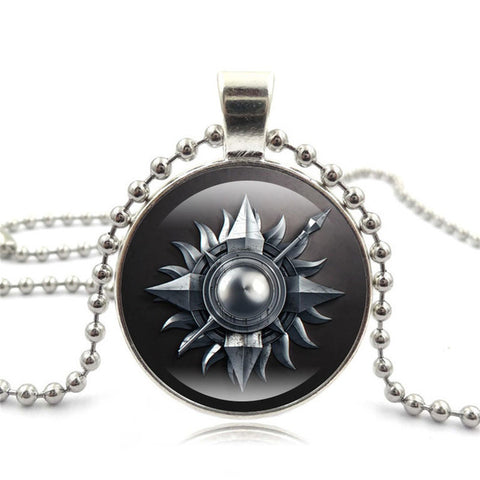 Movie Of Ice and Fire Game of Thrones Stark Wolf Pendant Glass Cabochon Picture Black Bead Chain Necklace for Women Jewelry gift - Wolfmall