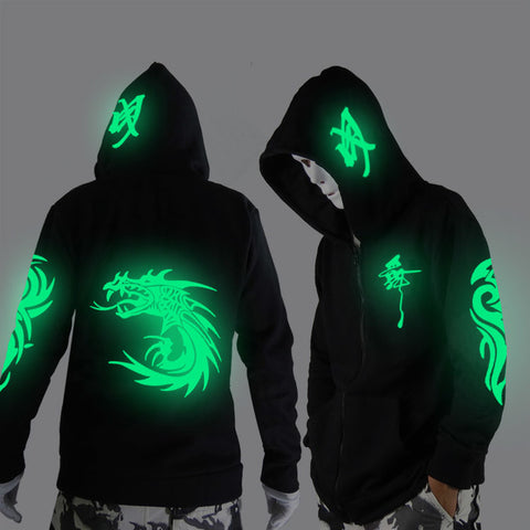 Noctilucent long-sleeved jacket clothes loose coat and students fashion clothing dance night shining clothing ghost dance - Wolfmall