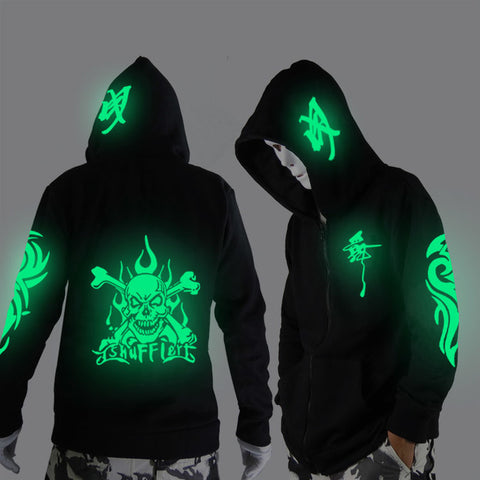 Noctilucent long-sleeved jacket clothes loose coat and students fashion clothing dance night shining clothing ghost dance - Wolfmall