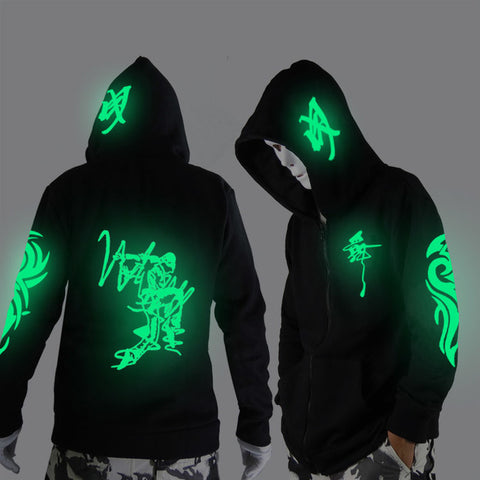 Noctilucent long-sleeved jacket clothes loose coat and students fashion clothing dance night shining clothing ghost dance - Wolfmall
