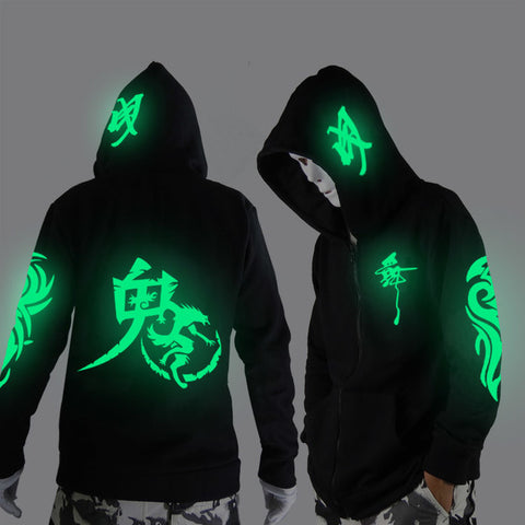 Noctilucent long-sleeved jacket clothes loose coat and students fashion clothing dance night shining clothing ghost dance - Wolfmall
