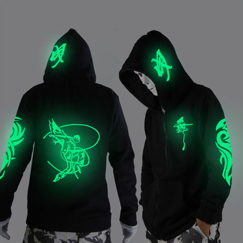 Noctilucent long-sleeved jacket clothes loose coat and students fashion clothing dance night shining clothing ghost dance - Wolfmall