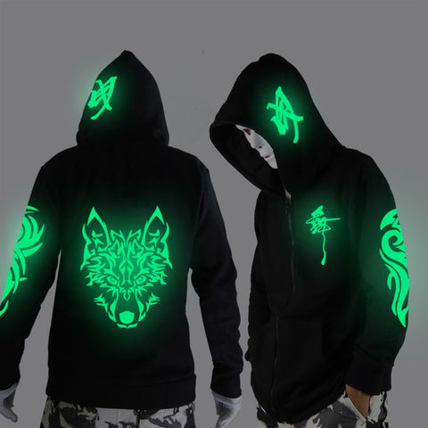 Noctilucent long-sleeved jacket clothes loose coat and students fashion clothing dance night shining clothing ghost dance - Wolfmall