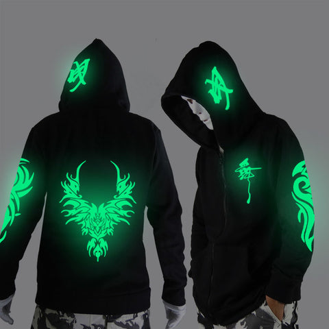 Noctilucent long-sleeved jacket clothes loose coat and students fashion clothing dance night shining clothing ghost dance - Wolfmall