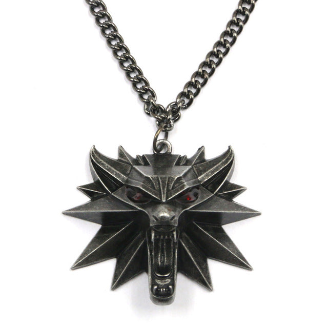 Vintage Wolf Head Necklace The witcher Pendant the witcher 3 wild hunt Figure Game Wizard witcher 3 Medallion Pendant Necklace - Wolfmall
