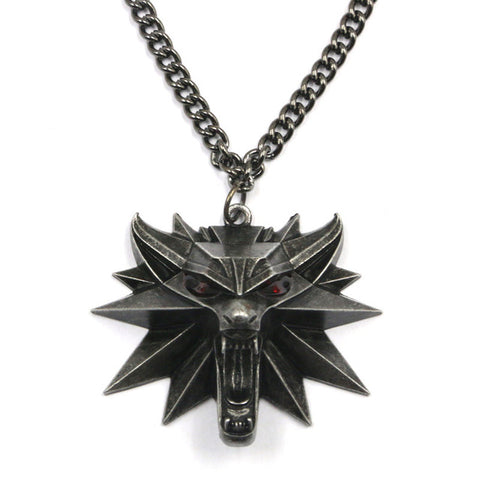 Vintage Wolf Head Necklace The witcher Pendant the witcher 3 wild hunt Figure Game Wizard witcher 3 Medallion Pendant Necklace - Wolfmall