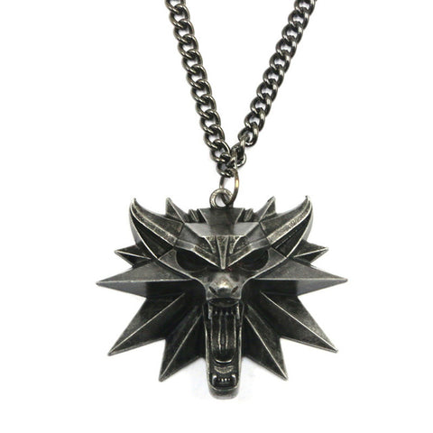 Vintage Wolf Head Necklace The witcher Pendant the witcher 3 wild hunt Figure Game Wizard witcher 3 Medallion Pendant Necklace - Wolfmall