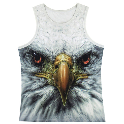 Men Animal 3D Tank Top One-eyed Wolf Tiger Lion Fitness Bodybuilding - Wolfmall