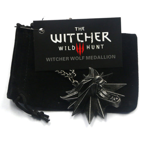 New Wizard the witcher 3 wild hunt medallion pendant necklace witcher 3 necklace for witcher 3 Figure Game with wolf head charms - Wolfmall