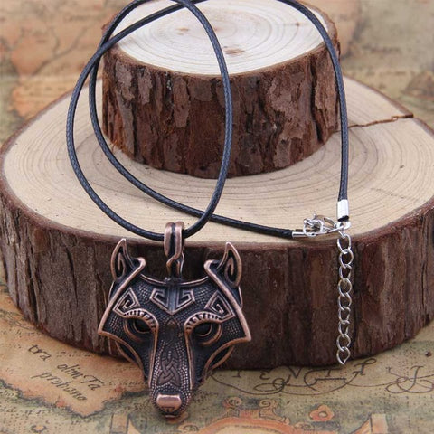 Yage 5Colors 1pcs Norse Vikings Pendant Necklace Norse Wolf Head Necklace Original Animal Jewelry Wolf Head hange - Wolfmall