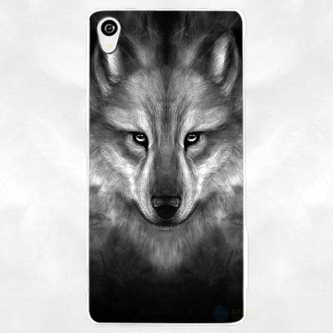 The Wolf White Phone Case Cover for Sony Xperia Z1 Z2 Z3 Z4 Z5 M4 Aqua C4 XA XZ E4 E5 L36H - Wolfmall