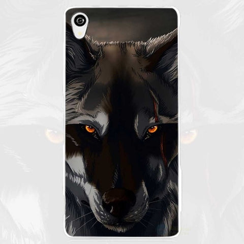 The Wolf White Phone Case Cover for Sony Xperia Z1 Z2 Z3 Z4 Z5 M4 Aqua C4 XA XZ E4 E5 L36H - Wolfmall