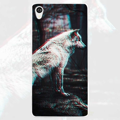 The Wolf White Phone Case Cover for Sony Xperia Z1 Z2 Z3 Z4 Z5 M4 Aqua C4 XA XZ E4 E5 L36H - Wolfmall