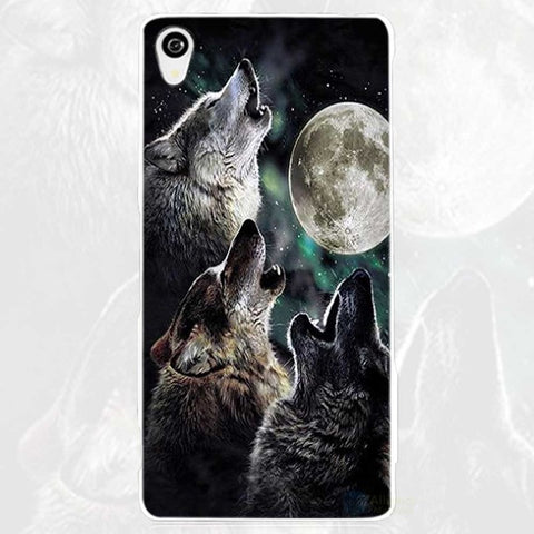 The Wolf White Phone Case Cover for Sony Xperia Z1 Z2 Z3 Z4 Z5 M4 Aqua C4 XA XZ E4 E5 L36H - Wolfmall