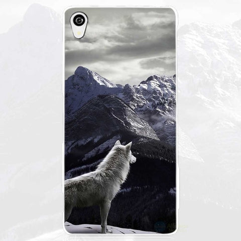 The Wolf White Phone Case Cover for Sony Xperia Z1 Z2 Z3 Z4 Z5 M4 Aqua C4 XA XZ E4 E5 L36H - Wolfmall