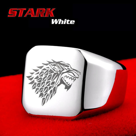 Beier 316L stainless steel ring  movie style game of thrones fashion popular ring ice wolf men titanium steel jewelry LLBR8-274R - Wolfmall
