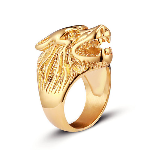eejart  316L stainless steel Wolf Rings Punk ring for men - Wolfmall