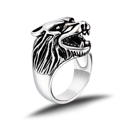 eejart  316L stainless steel Wolf Rings Punk ring for men - Wolfmall