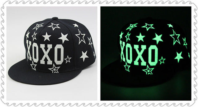 2017 NEW fluorescent light male Ms. hat hip-hop hat cap Black BTS EXO hip-hop hat flat brim baseball hat BOY Baseball Caps - Wolfmall