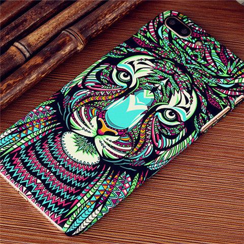 Amazing Aztec Jungle Animal Tiger Wolf Night Light Glow Matte Slim Phone Cases Cover For Samsung Galaxy S6 S7 Edge S8 S8 Plus - Wolfmall
