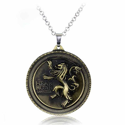 Hot Styles Game of Thrones House Stark Winter Is Coming Wolf Head Dragon Pendant Necklace High Quality Gift For Man Woman Fans - Wolfmall