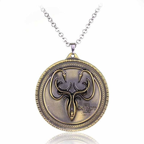 Hot Styles Game of Thrones House Stark Winter Is Coming Wolf Head Dragon Pendant Necklace High Quality Gift For Man Woman Fans - Wolfmall