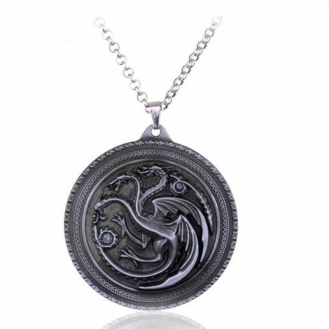 Hot Styles Game of Thrones House Stark Winter Is Coming Wolf Head Dragon Pendant Necklace High Quality Gift For Man Woman Fans - Wolfmall