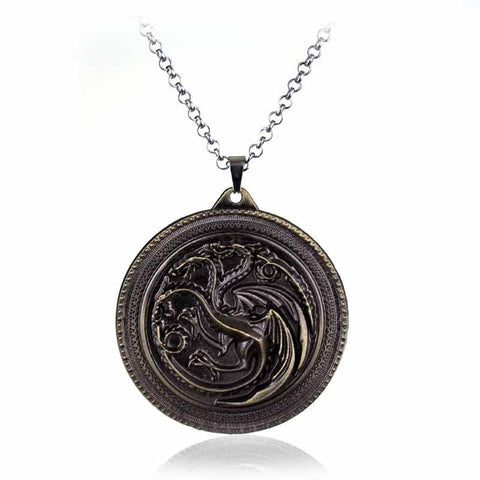 Hot Styles Game of Thrones House Stark Winter Is Coming Wolf Head Dragon Pendant Necklace High Quality Gift For Man Woman Fans - Wolfmall