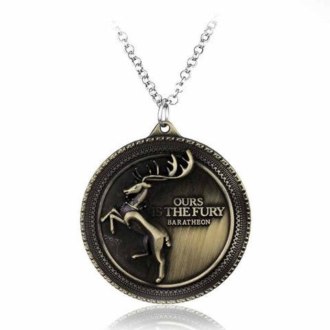 Hot Styles Game of Thrones House Stark Winter Is Coming Wolf Head Dragon Pendant Necklace High Quality Gift For Man Woman Fans - Wolfmall
