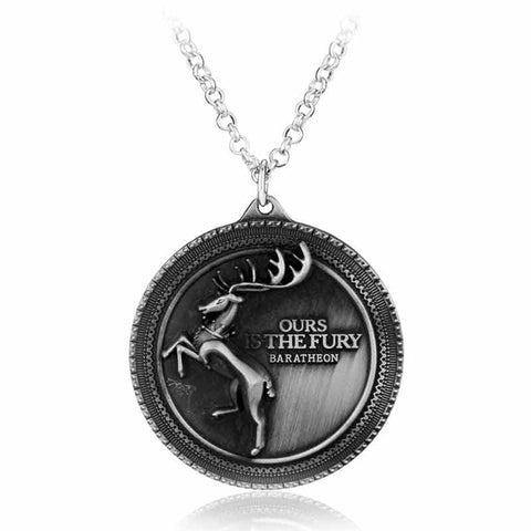 Hot Styles Game of Thrones House Stark Winter Is Coming Wolf Head Dragon Pendant Necklace High Quality Gift For Man Woman Fans - Wolfmall