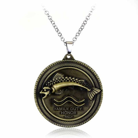 Hot Styles Game of Thrones House Stark Winter Is Coming Wolf Head Dragon Pendant Necklace High Quality Gift For Man Woman Fans - Wolfmall