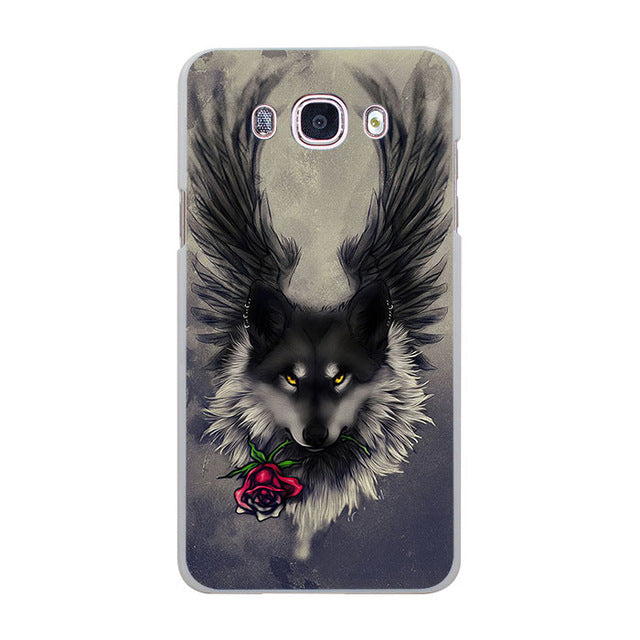 Howl of A Wolf Under The Moon pattern hard White Case cover for Samsung Galaxy J510 J710 J5 J7 J3 2016 J1 J2 Prime J7 - Wolfmall