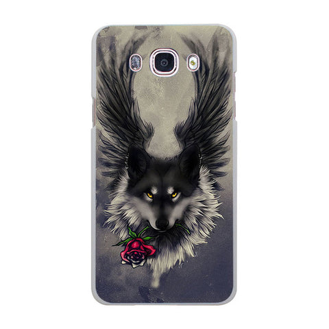 Howl of A Wolf Under The Moon pattern hard White Case cover for Samsung Galaxy J510 J710 J5 J7 J3 2016 J1 J2 Prime J7 - Wolfmall