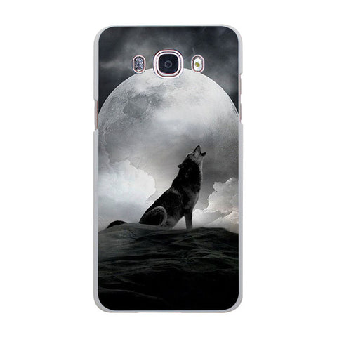 Howl of A Wolf Under The Moon pattern hard White Case cover for Samsung Galaxy J510 J710 J5 J7 J3 2016 J1 J2 Prime J7 - Wolfmall